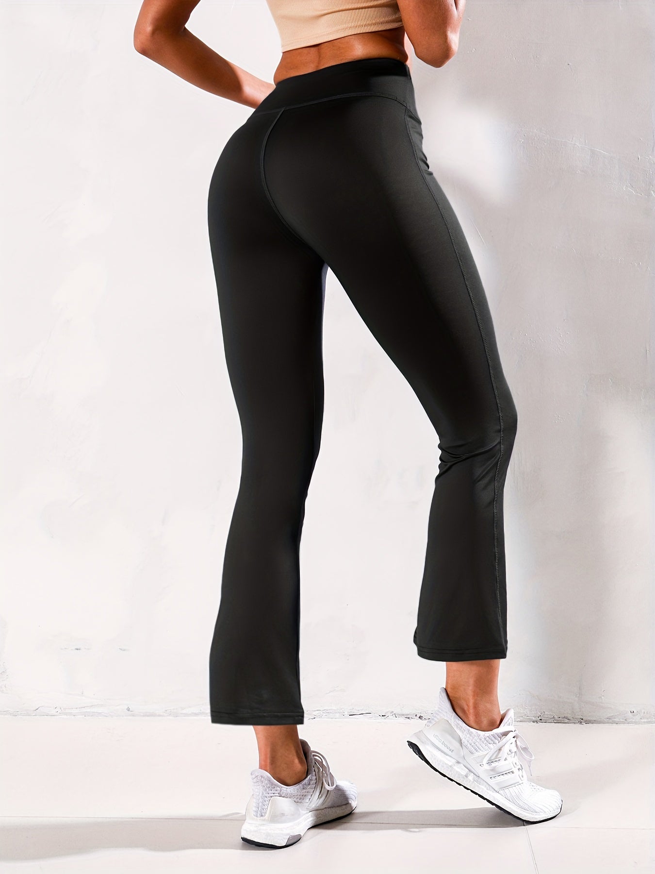 High Stretch Flared Yoga Pants Solid Bootcut Sports Activewear