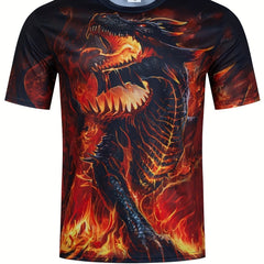 Men's 3D Dragon Graphic T shirt for Summer Outdoors