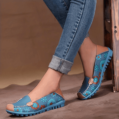Women's Floral Print Loafers Lightweight Slip-On Shoes