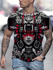 Cool Men's Casual T shirt Street Style Round Neck Tee Shirt