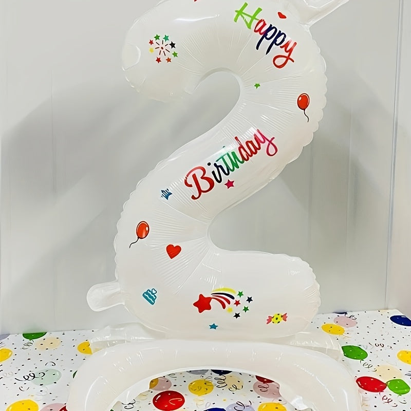 32 inch Crown Printed Standing Number Balloon DIY Aluminum Foil Balloon