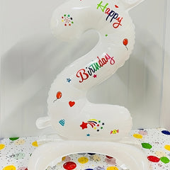 32 inch Crown Printed Standing Number Balloon DIY Aluminum Foil Balloon