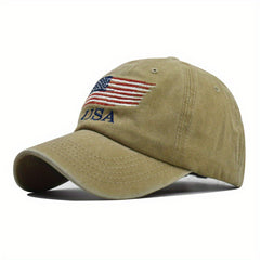 American Flag Embroidered Distressed Cap Dad Hat Sports Cap