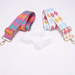 Colorful Geometric Pattern Bag Strap Lightweight Adjustable Travel Accessories