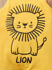 Baby Boys Lion Print Overalls Romper Clothes