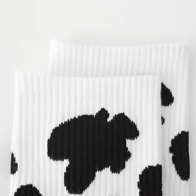 Cow Spots Socks Comfortable & Breathable Mid Tube Socks Women's Stockings