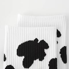 Cow Spots Socks Comfortable & Breathable Mid Tube Socks Women's Stockings