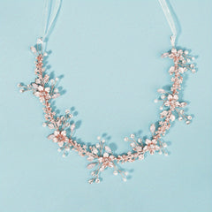 Flower Charm Rhinestone Headband Bridal Wedding Hair Accessory