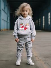 OERYUI Christmas Socks Print Girls Hoodies Jogger Pants Set For Sports