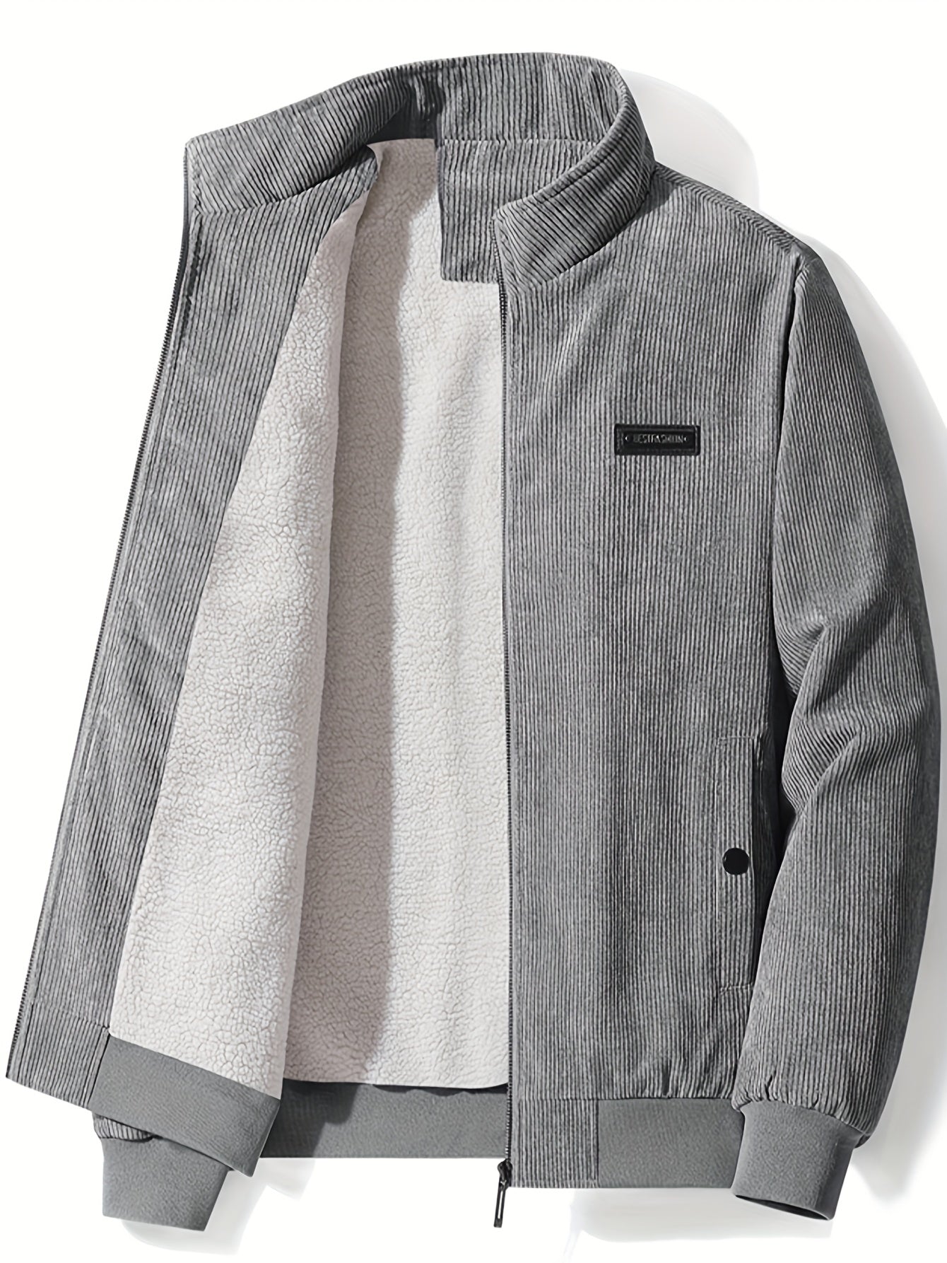 Men's Fleece Zip Jacket Casual Comfortable Coat Fall Winter