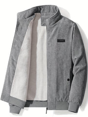 Men's Fleece Zip Jacket Casual Comfortable Coat Fall Winter
