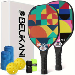 USAPA Approved Pickleball Paddles Set Of 2 with Rackets, Tapes, Overgrip, Towel