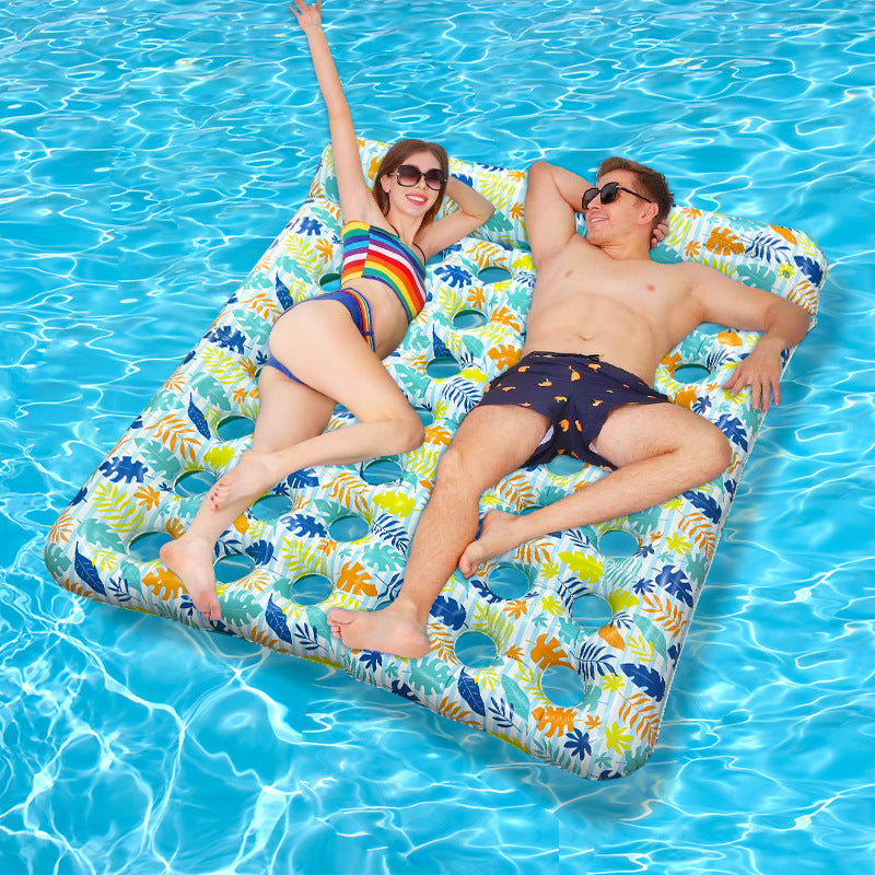 Double Hole Inflatable Floating Bed with Cushions Water Sports Equipment