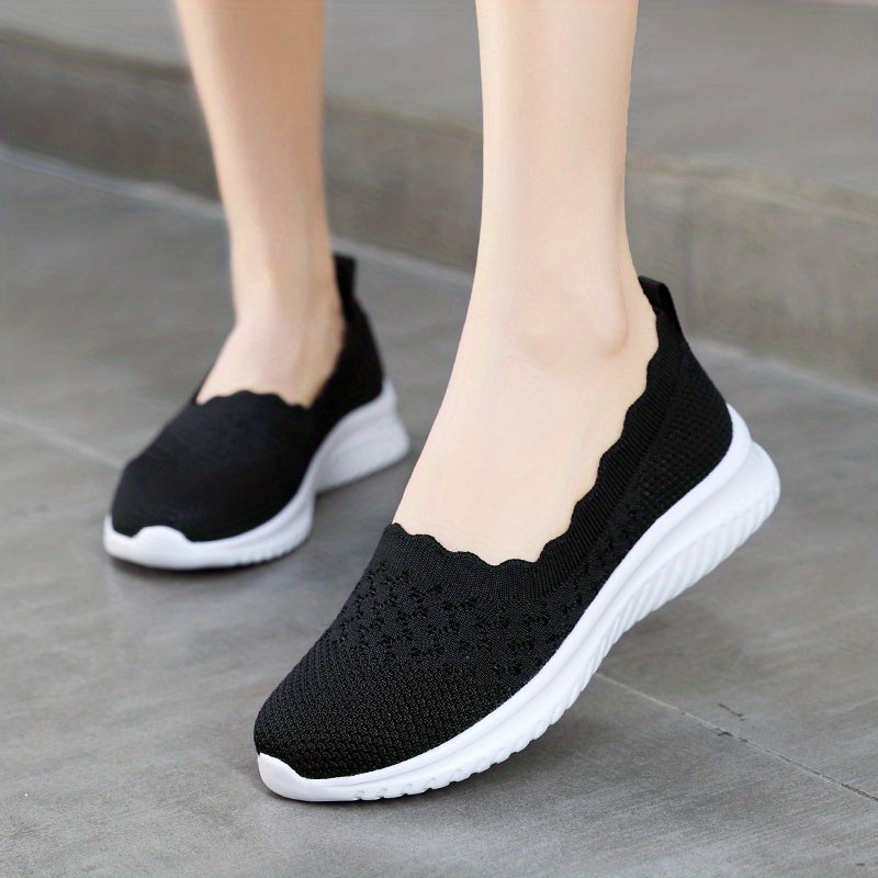 Women's Slip On Breathable Shoes Comfortable Plain Toe Solid Shoes