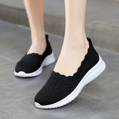 Women's Slip On Breathable Shoes Comfortable Plain Toe Solid Shoes