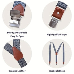 Men's 3 Buckles Y shaped Suspenders For Outdoor Party