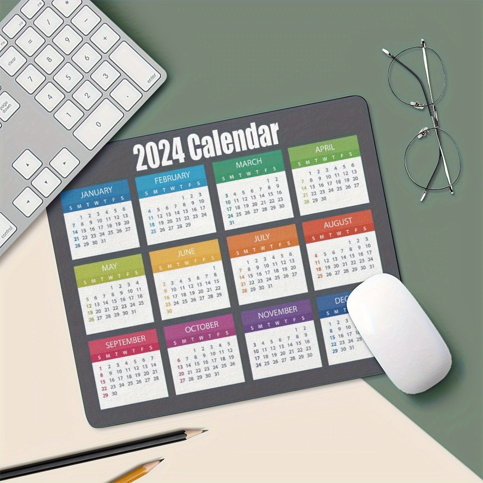 2022 Mouse Pad Calendar Non-Slip Rubber Base Waterproof