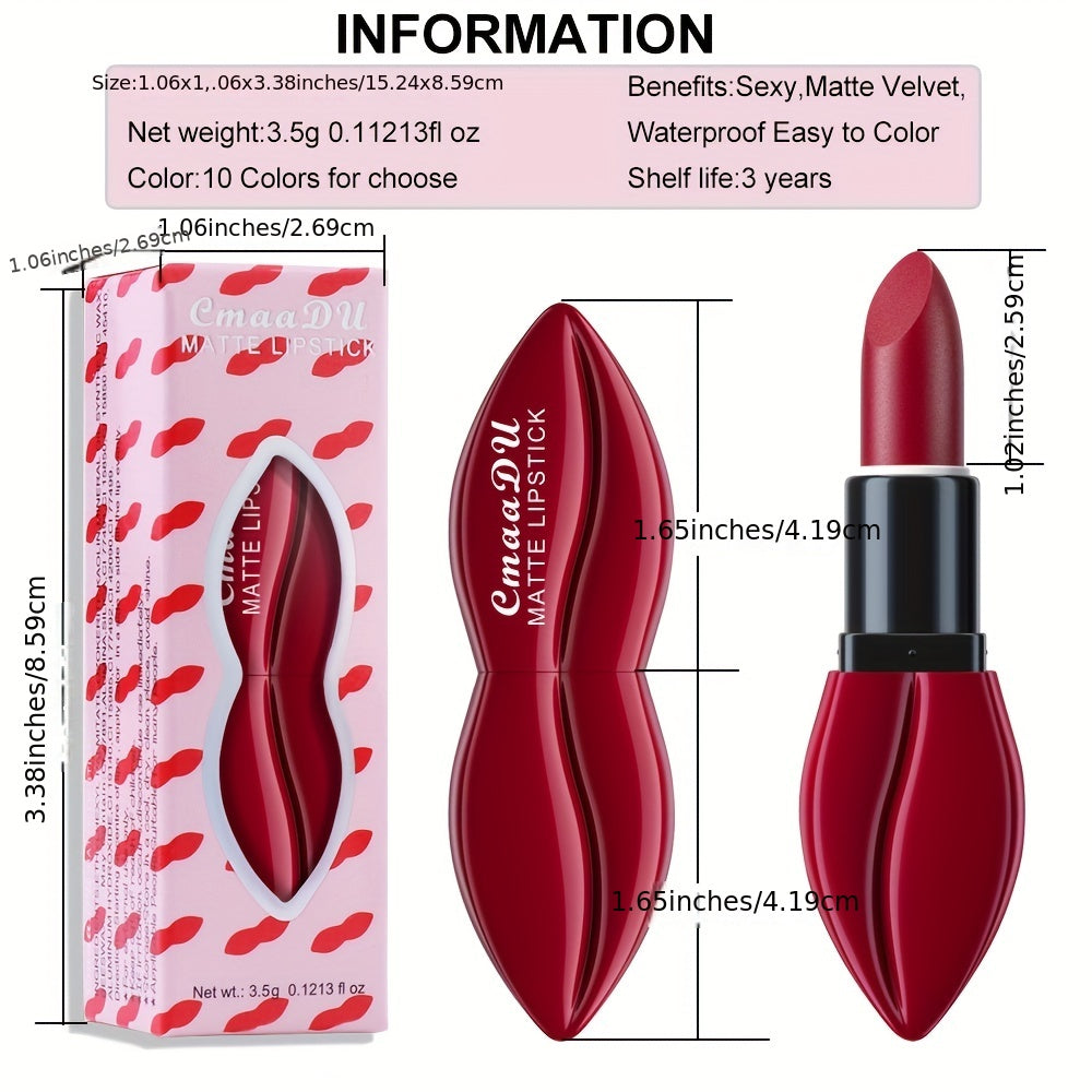Matte Lipstick Velvet Rich Rendering Long Lasting Waterproof Lipstick