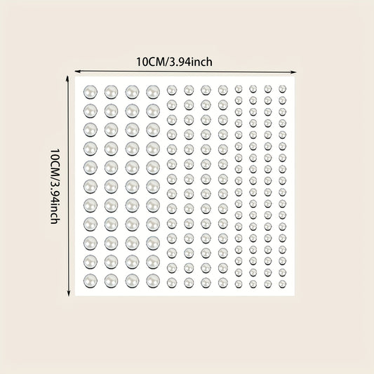 144pcs Mermaid Pearl Makeup Stickers Resin Crystal Sticker Face Decoration