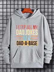 Dad Jokes Print Hoodie Men's Casual Sweatshirt