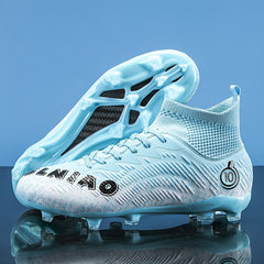 Boys' High Top Spiked Football Cleats Non Slip Outdoor Soccer Shoes