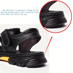 Men's Open Toe Hook And Loop Sandals Non Slip Comfortable Beach Shoes Summer