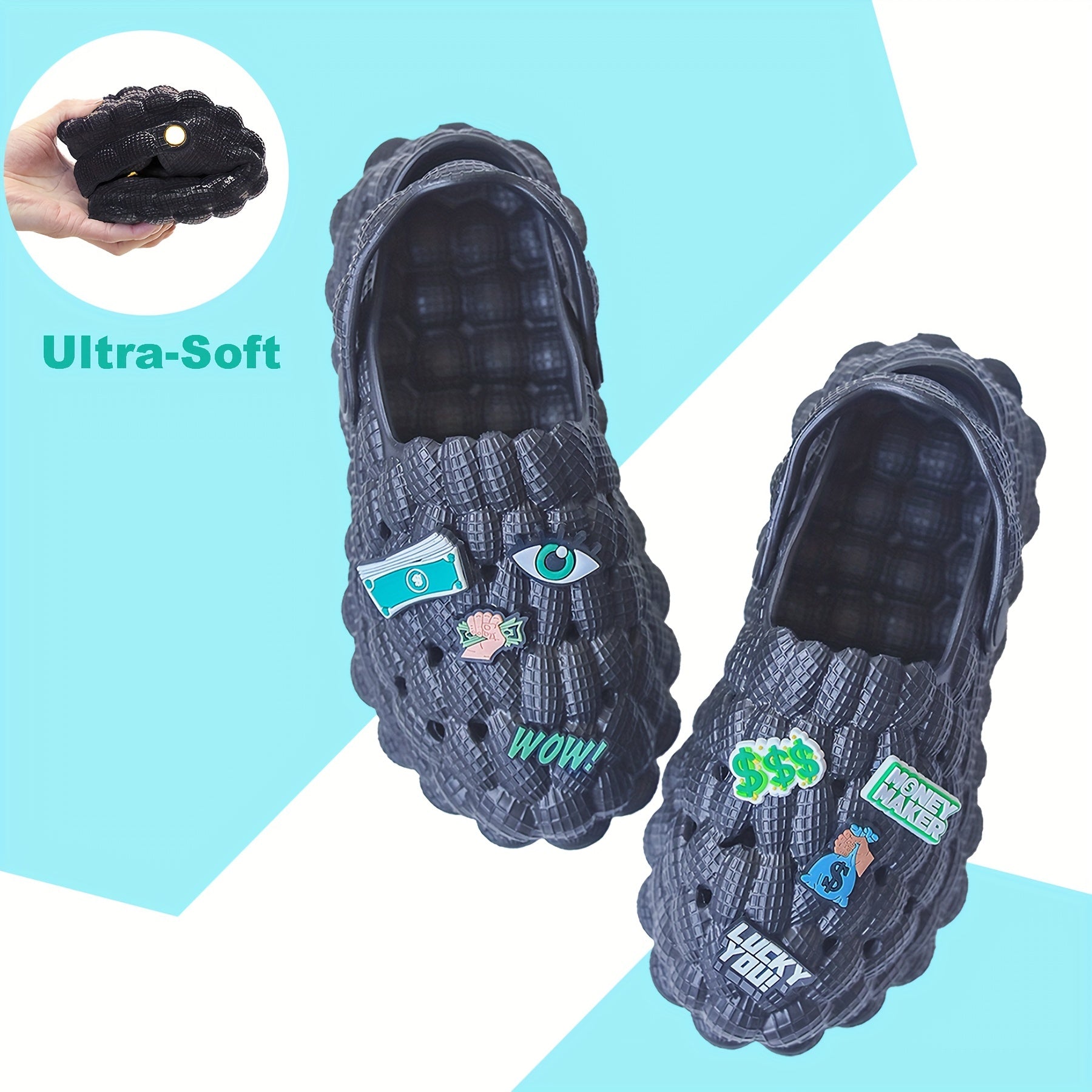 Men's Closed Toe Quick Drying Sandals with DIY Charms