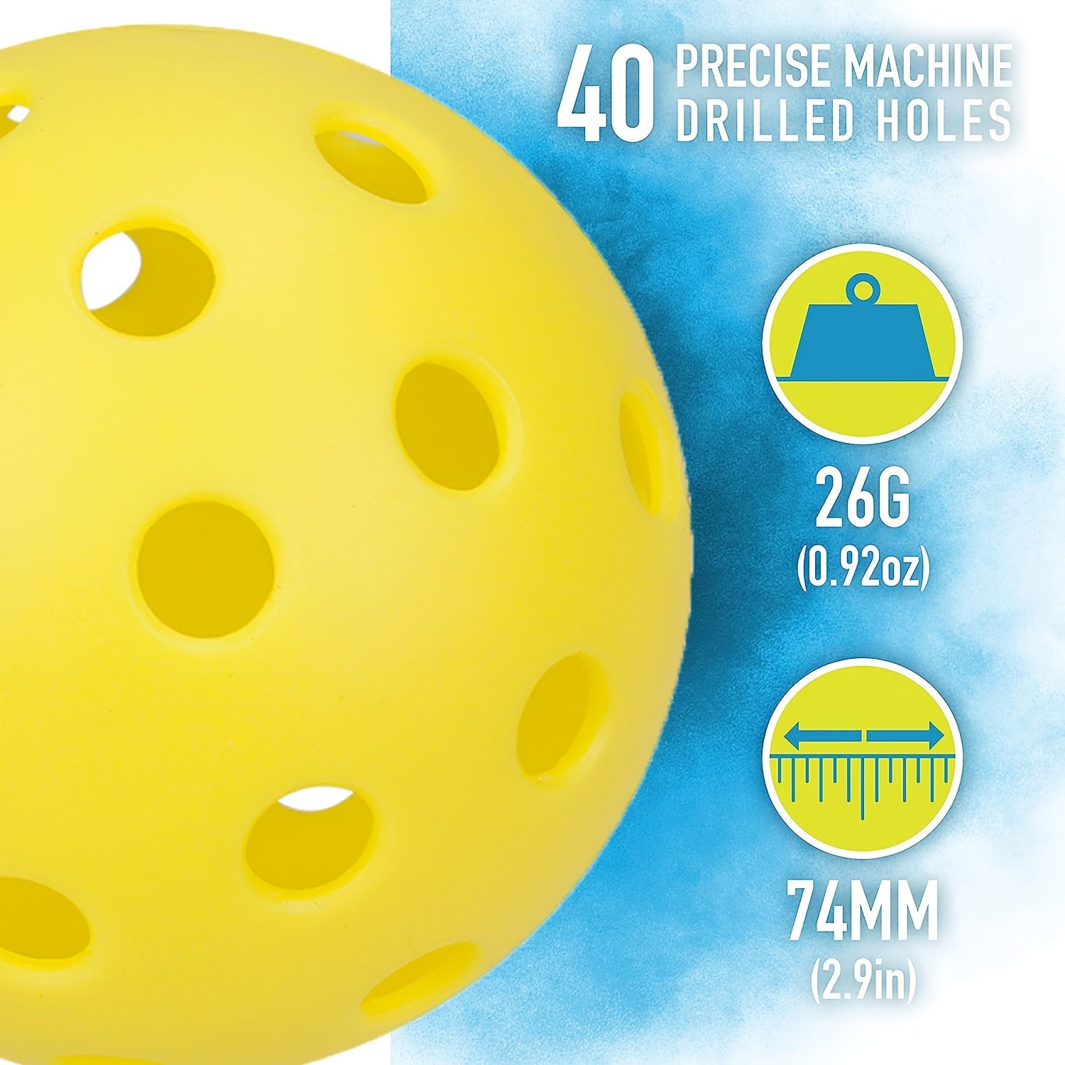 3pcs Pickleballs Balls 40 Holes Pickleball Approved