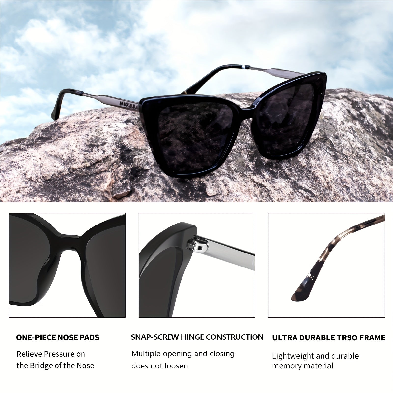 High Wear Resistant Cat Eye Sunglasses For Camping