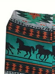 Boho High Waist Stretchy Leggings Graphic Print Skinny Leggings