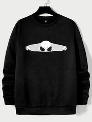 ALIEN Print Men's Graphic Sweatshirt Loose Pullover Autumn Winter