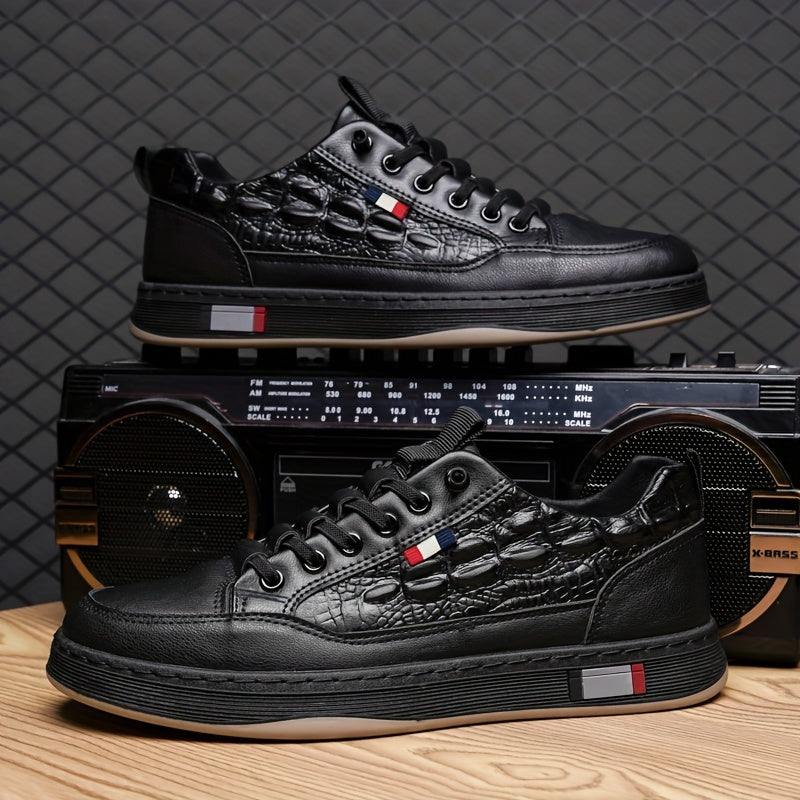 Crocodile Pattern Skate Shoes Anti-Slip Sneakers Men's Footwear