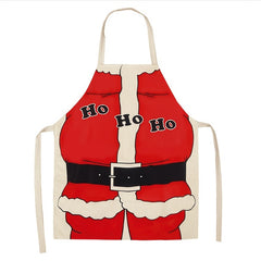 Linen Christmas Apron Unisex Adjustable Cooking Apron