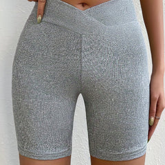 Asymmetrical Waist Skinny Shorts for Women