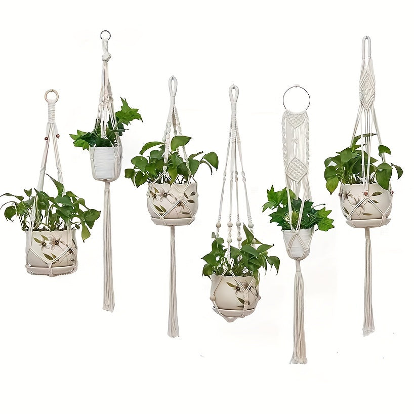 Handwoven Flower Planter Basket Mesh Hanging Pot