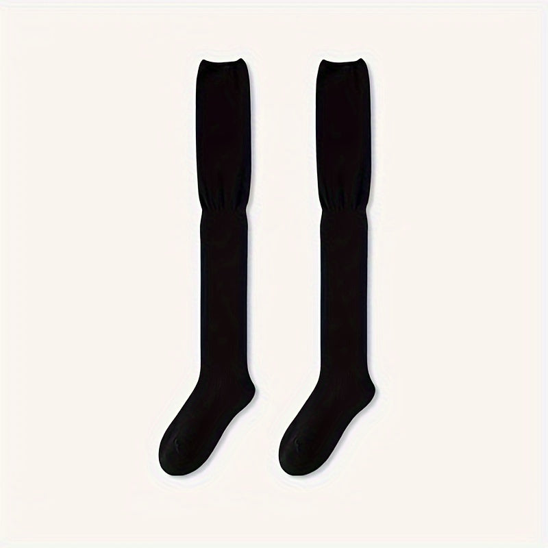 Women's Solid Thigh High Socks Over The Knee Stockings