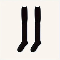 Women's Solid Thigh High Socks Over The Knee Stockings