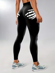 Fluorescent Skeleton Hands Yoga Leggings High Waist Workout Pants