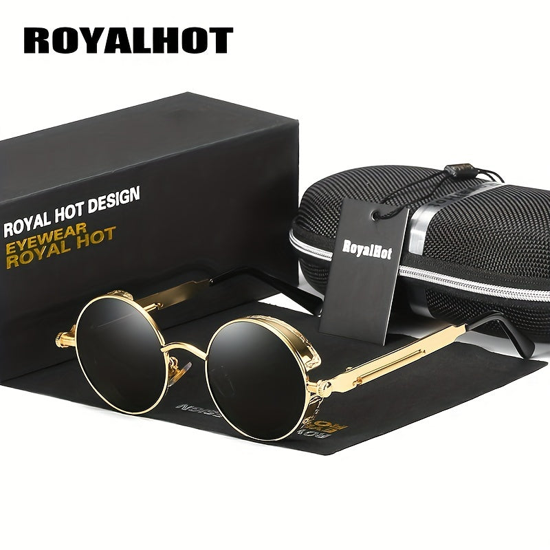 RoyalHot Men's Polarized Round Frame Vintage Sunglasses