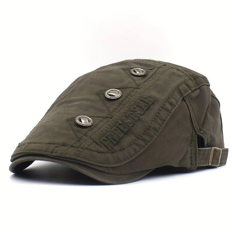 Adjustable Summer Casual Mens Peaked Cap with Letter Embroidery