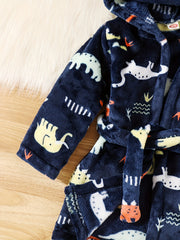 Kids' Animal Flannel Bathrobe Home Wear Plush Clothes