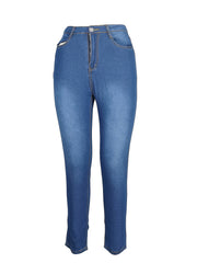 Women's Stretch Skinny Jeans Button Fly Denim Pants