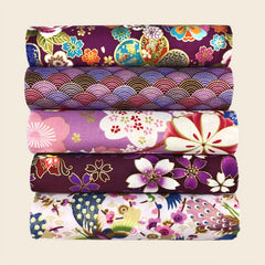 5pcs 19 81 24 Japanese Purple Fabric Quilted Patterns DIY Sewing Patch