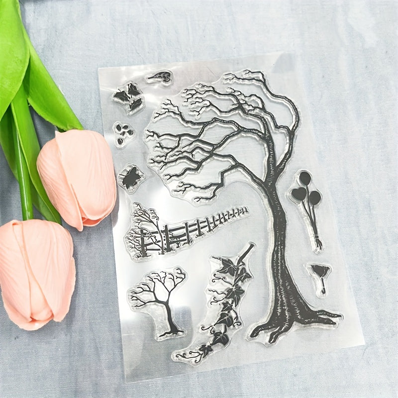Tree Drop Leaf Clear Stamp for Scrapbooking DIY Card Making Decorative Craft