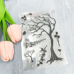 Tree Drop Leaf Clear Stamp for Scrapbooking DIY Card Making Decorative Craft