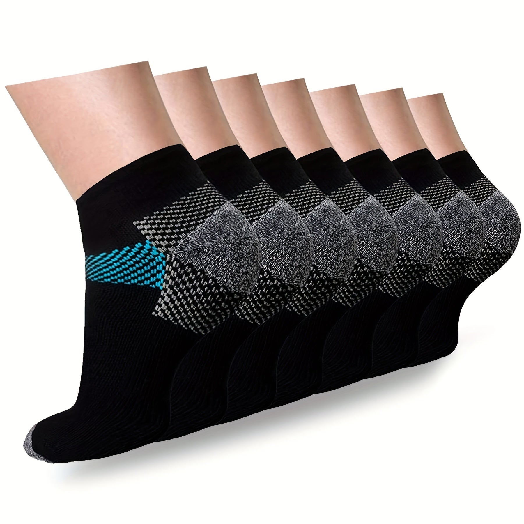 8 Pairs Low Cut Compression Socks for Men & Women 15-20 MmHg