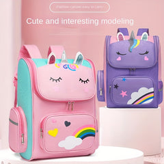 Unicorn Pattern Children's Backpack with Reflective Strip