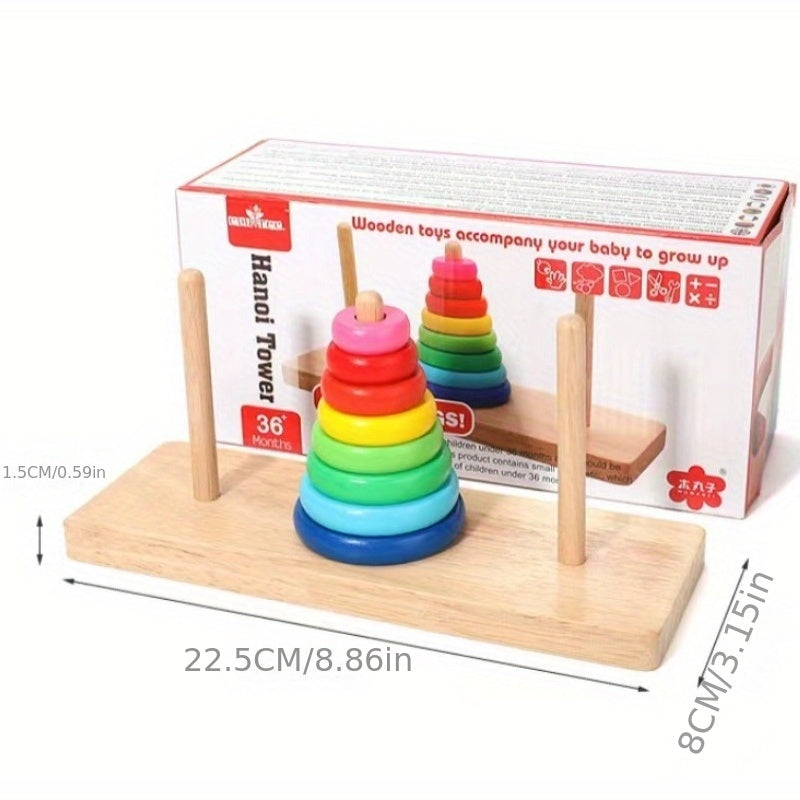 Children's Puzzle Box Tower Rainbow Folding Toy