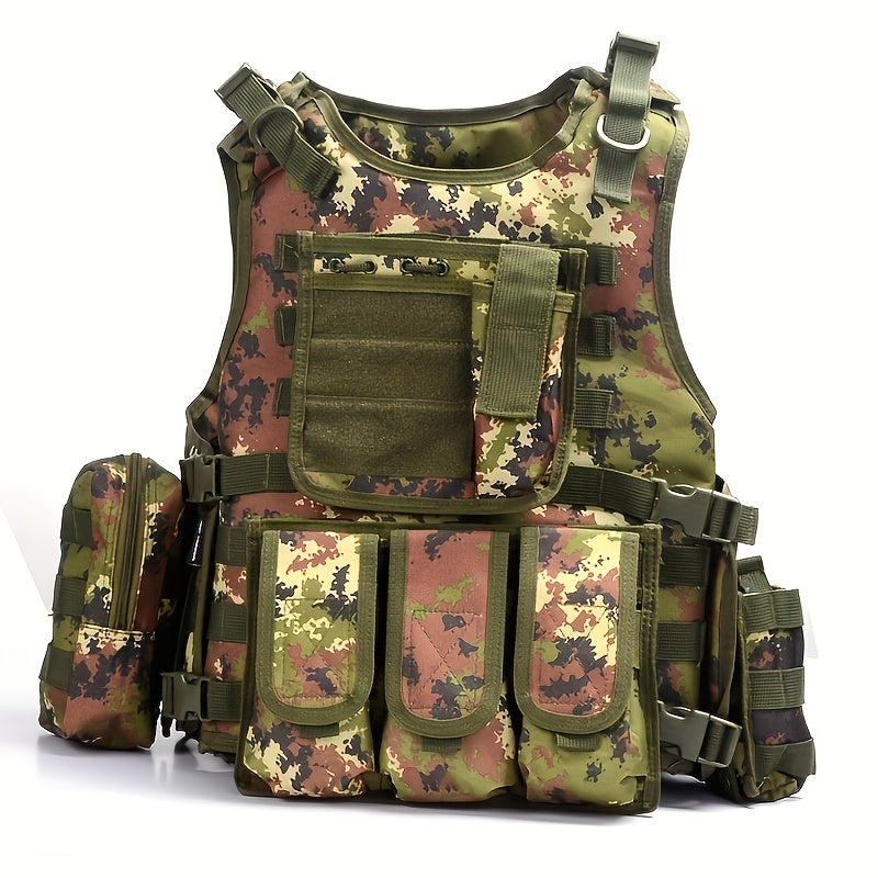 Camouflage Combat Training Vest - Adjustable Outdoor Tactical Vest Kit