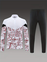 Boy's Geometric Pattern Training Suit Set Active Sports Outfit